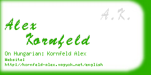 alex kornfeld business card